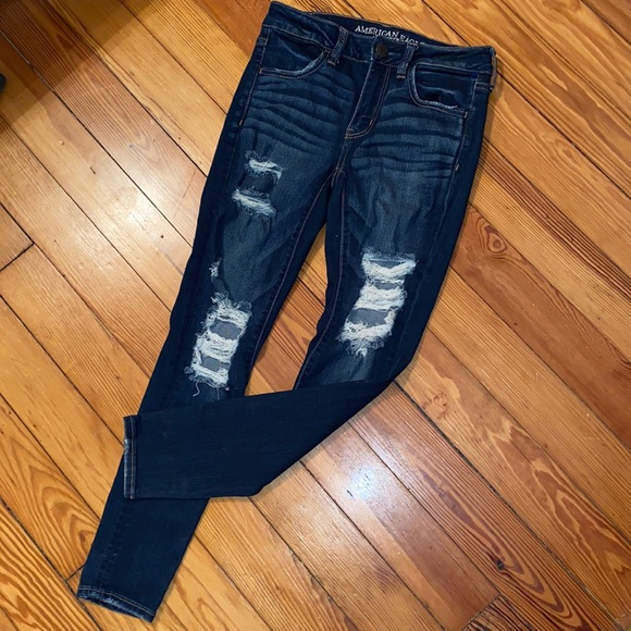 American Eagle Outfitters Denim - American Eagle Dark Ripped Skinny Jeans 4 Short